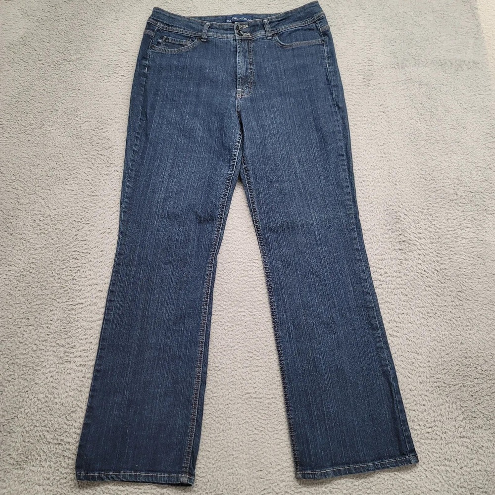 BandolinoBlu Jeans Womens 14 Blue Denim Straight Casual Pockets High Rise‎ Flat